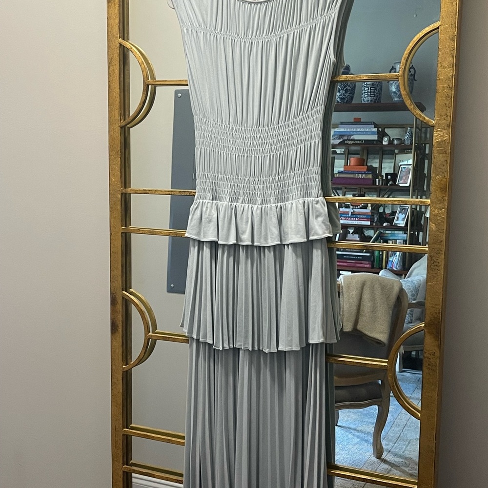 Rebecca Taylor Shiring Tier Dress Light Blue